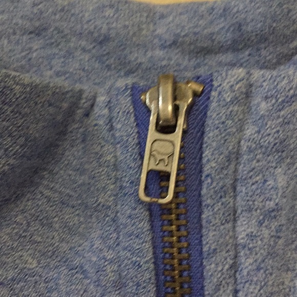 Light blue zip-up crewneck PINK sweater - Picture 4 of 6